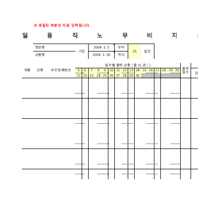 일용직노무비